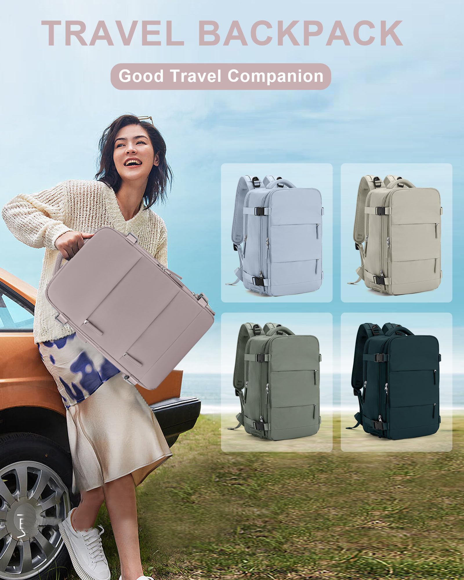 BJLFS Borse da Cabina per Ryanair 40x20x25 Bagaglio a Mano Zaino Borsa Zaino da Viaggio, Zaino da trekking,Zaino Easyjet 45x36x20,Zaino Casual per laptop da 14 pollici per scuola