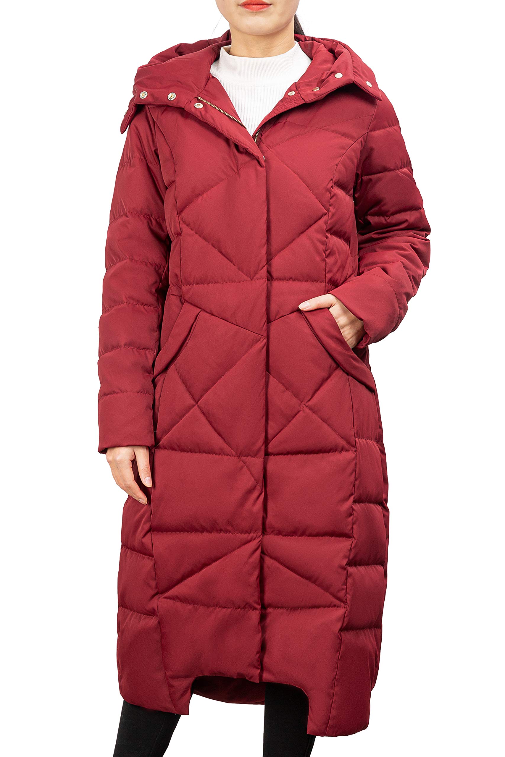 OROLAY Piumino Lungo da Donna con Cappuccio e Piumino Invernale Cappotto da Esterno Casual