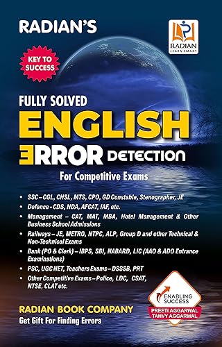 English Error Detection Fully Solved Book 2024 | Useful for SSC, Defence, Bank, Railways &amp; Other Competitive Exams