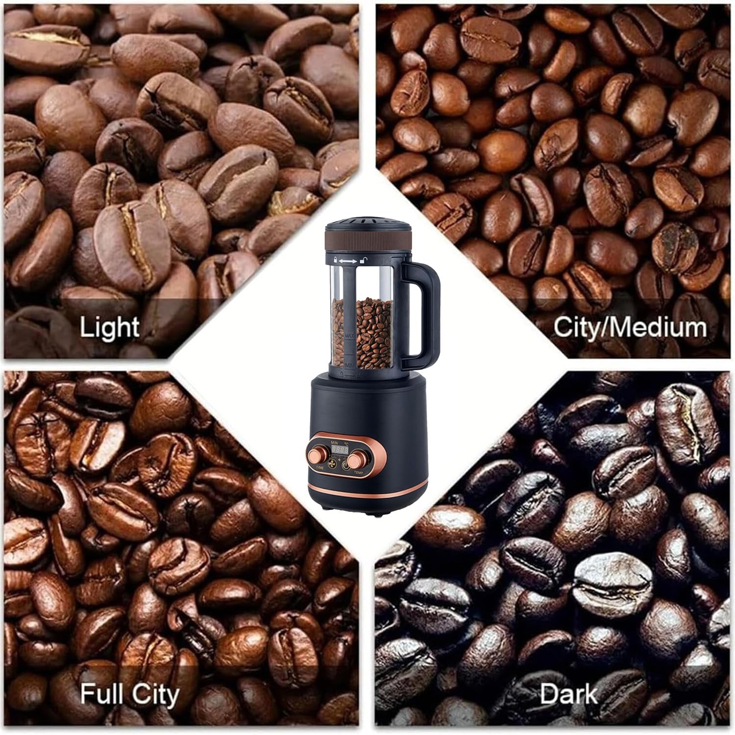 Tostatrice per Chicchi Di Caffè Da 2200 W per La Casa, Con Manopola Regolabile E Filtro in Pelle Argentata, Temperatura Massima 240 ℃, Adatta per La Cottura Dei Chicchi Di Caffè