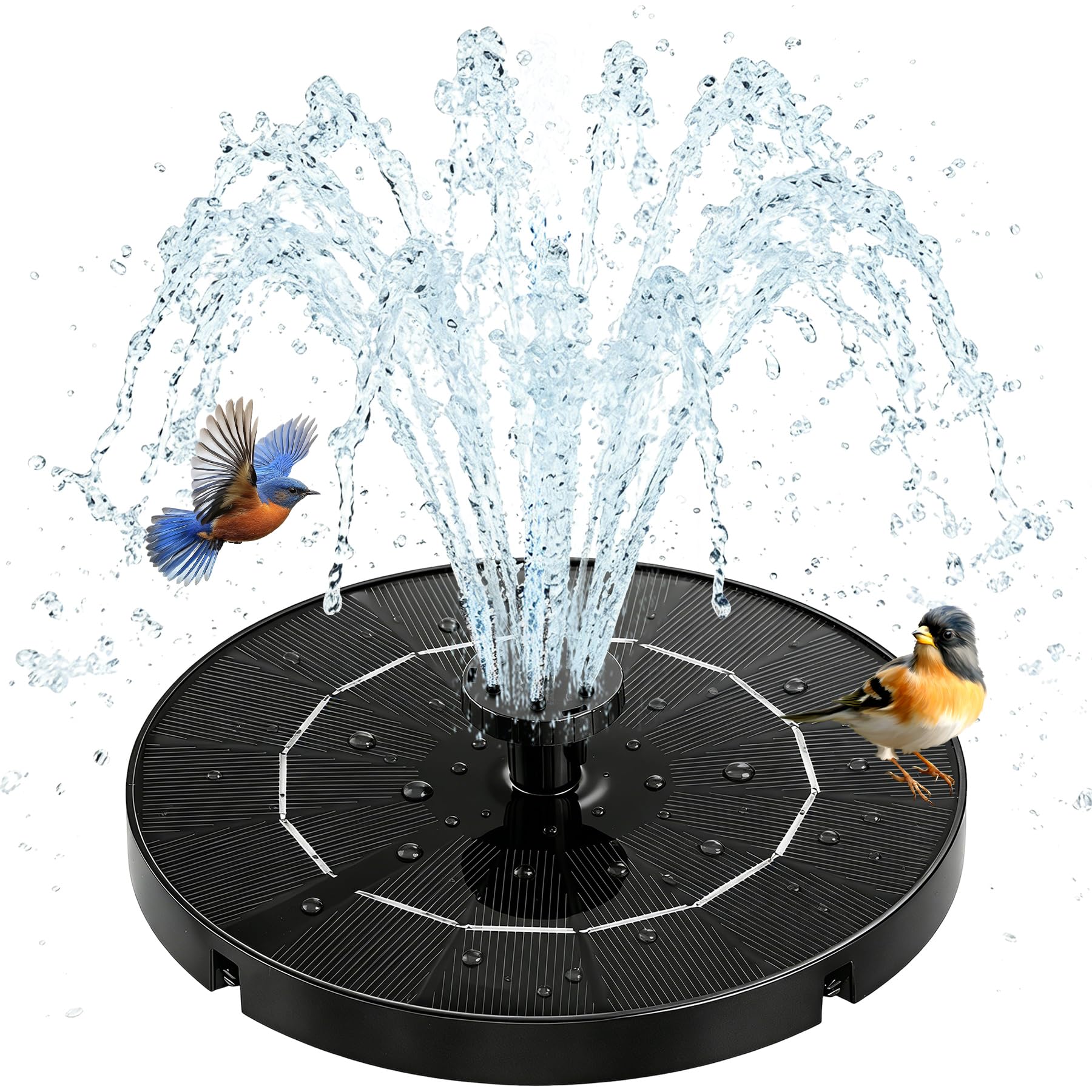 Photo 1 of [NONFUNCTIONAL] Jbobbju 3.5W Solar Fountain for Bird Bath, Solar Water Fountain Outdoor with 6 Nozzles & 4 Fixed Rods, Solar Fountain Pump Water Pump for Garden, Pond, Fish Tank, Pool