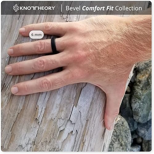 Miniatura 5 de Knot Theory - Anillo de boda de silicón para hombres y mujeres Anillos de goma finos de calidad superior con gran estilo, comodidad son ideales