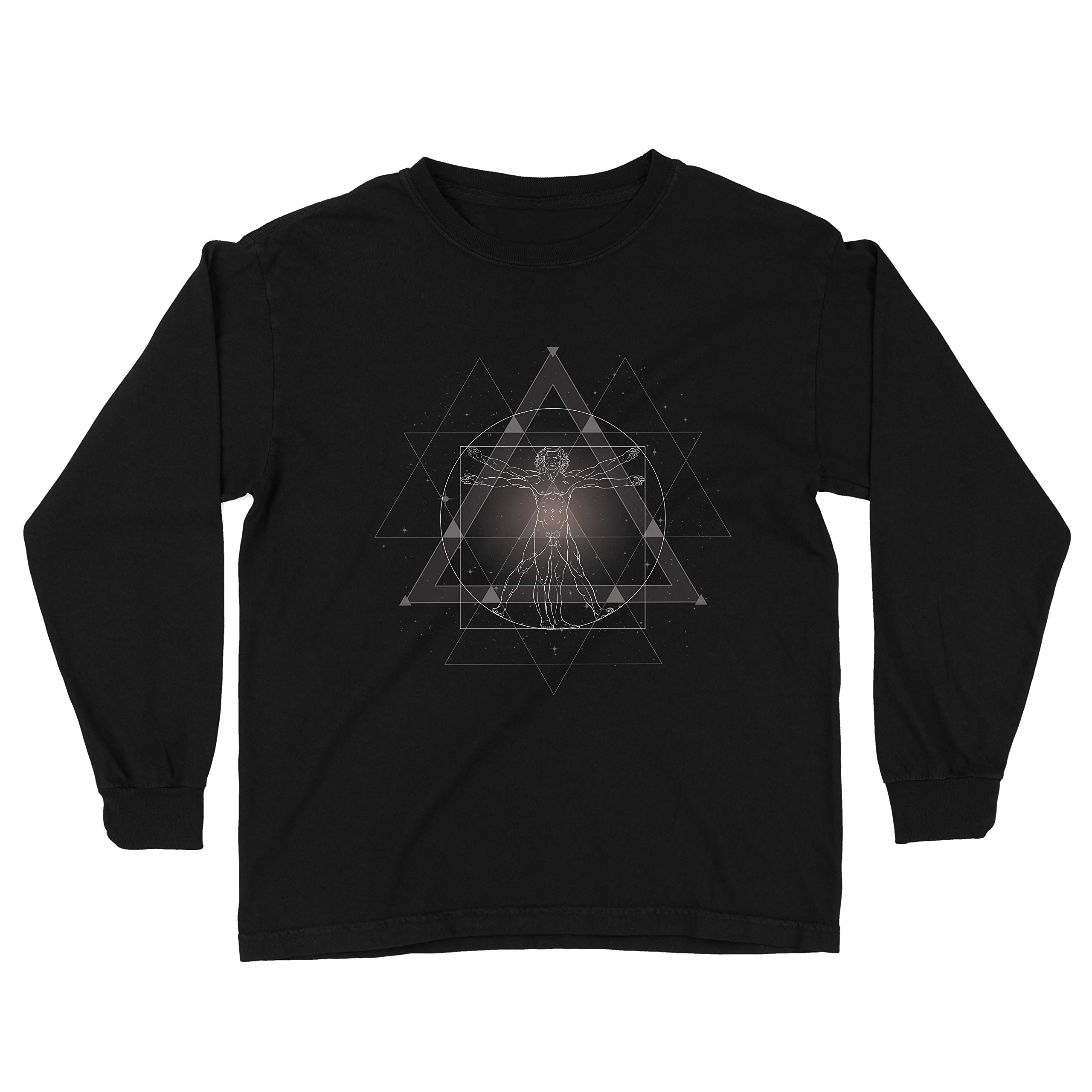 lepni.meKids T Shirt Divine Vitruvian Man Leonardo Da Vinci Sacred Geometry