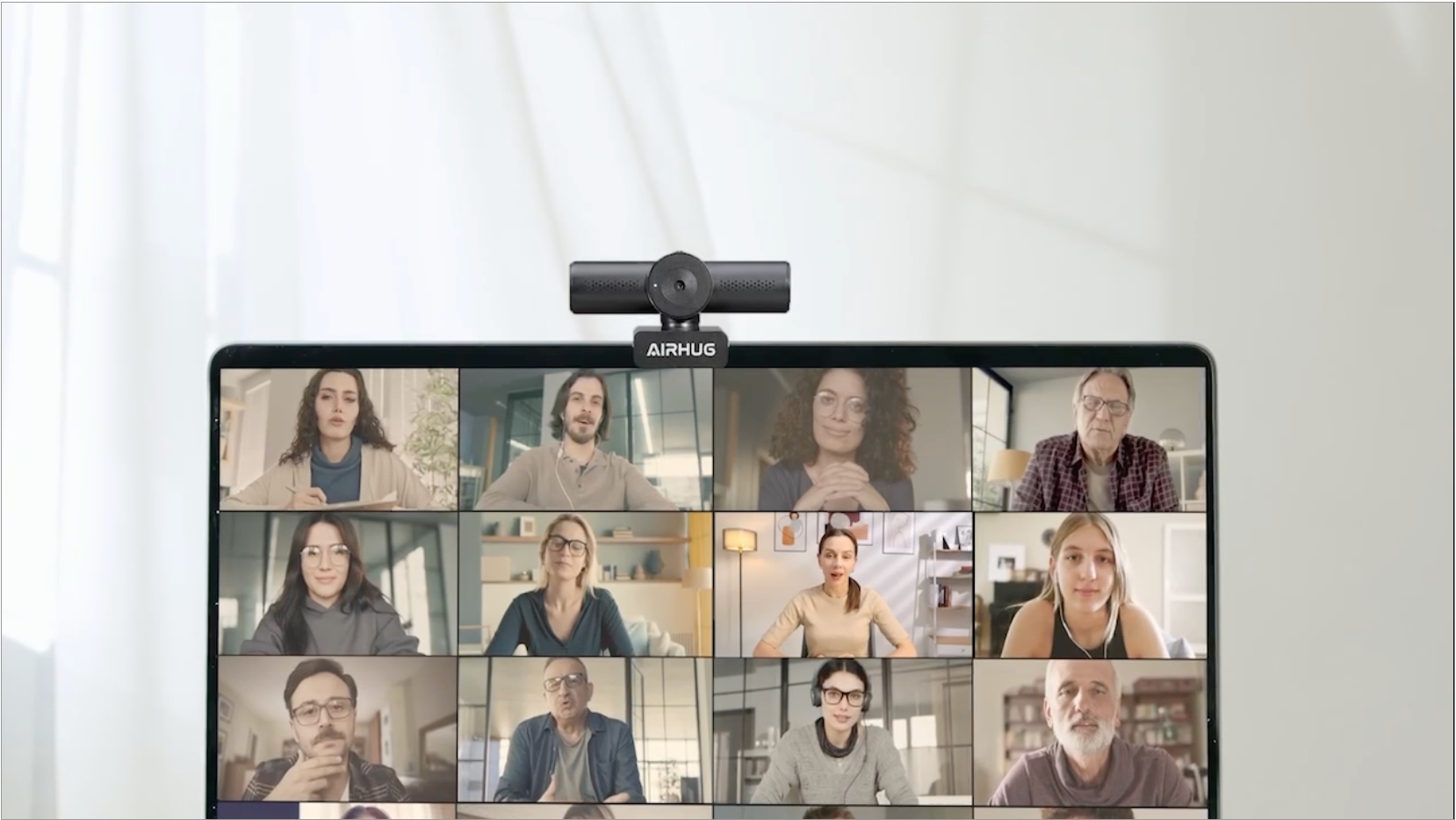 AIRHUG 3 in 1 Webcam – 1080P Webcam mit Mikrofon und Lautsprecher, USB  Webcam mit Sichtschutz, für Videokonferenzen/Online Unterricht