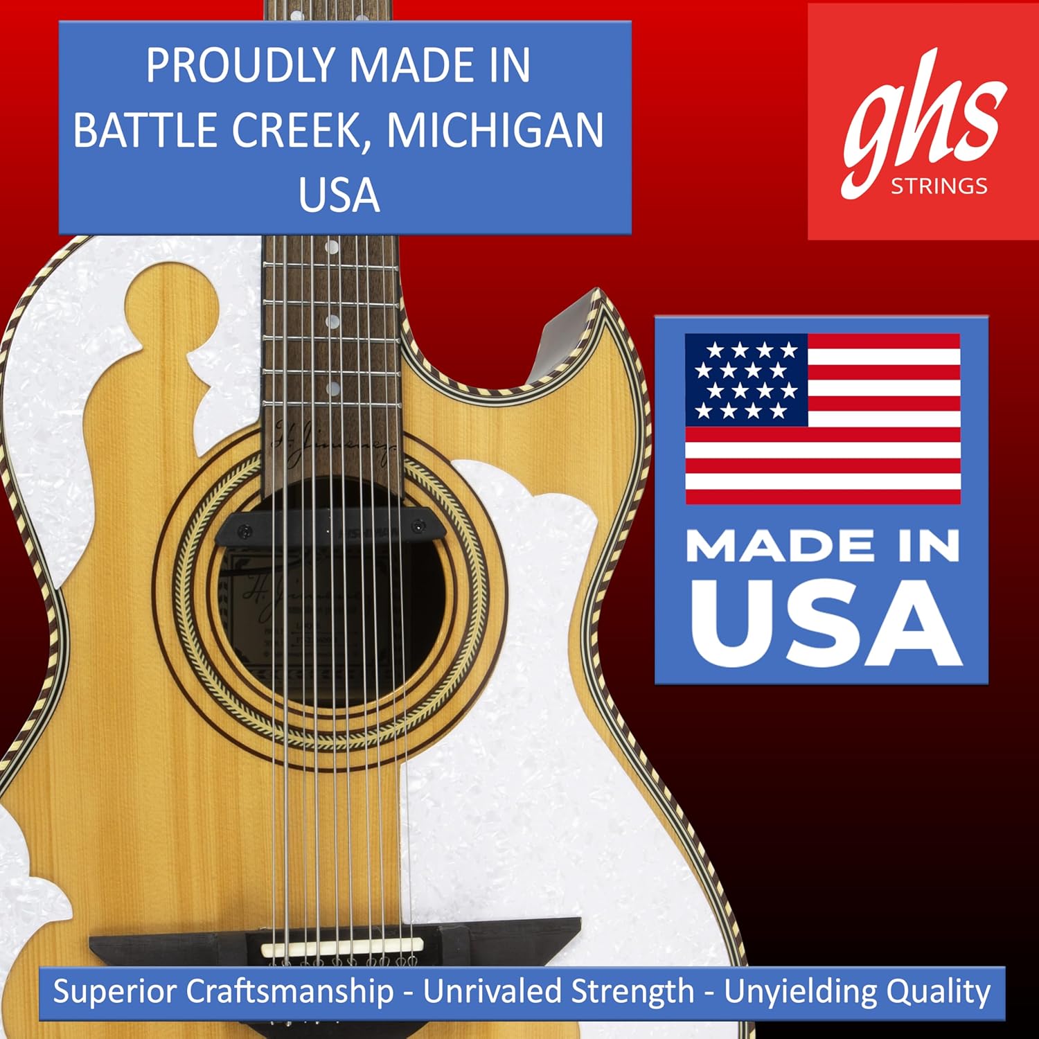 GHS Strings - Bajo Quinto Strings - Stainless Steel -Bright & Powerful Sound - Ball End, 10 Strings -BSX-10BE SET - 2 PACK