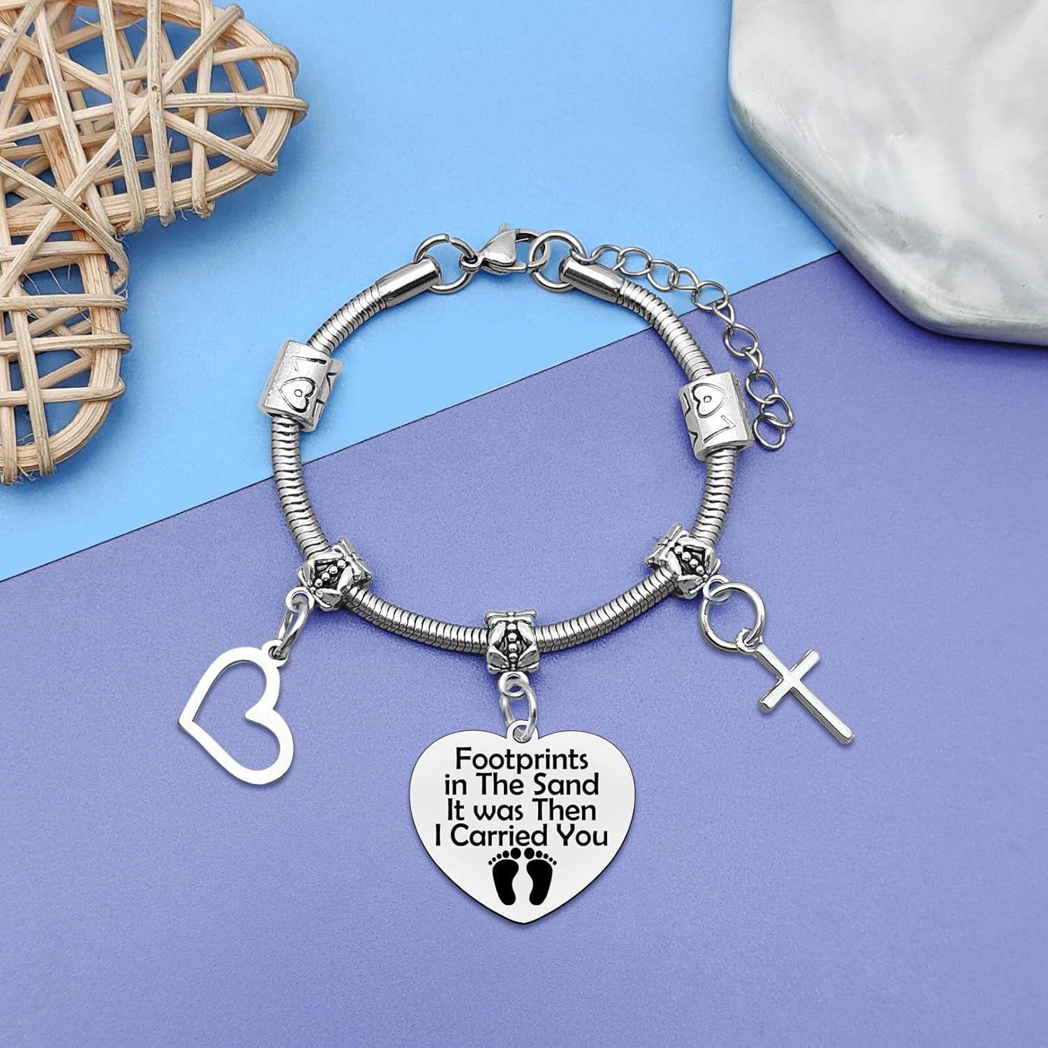 Religious Christian Gifts for Women Faith Inspirational Christian Bracelets for Women Stainless Steel Bracelets Inspirational Religious gift for Friends Bible Verse Bracelet Christmas Birthday Gift - Image 3