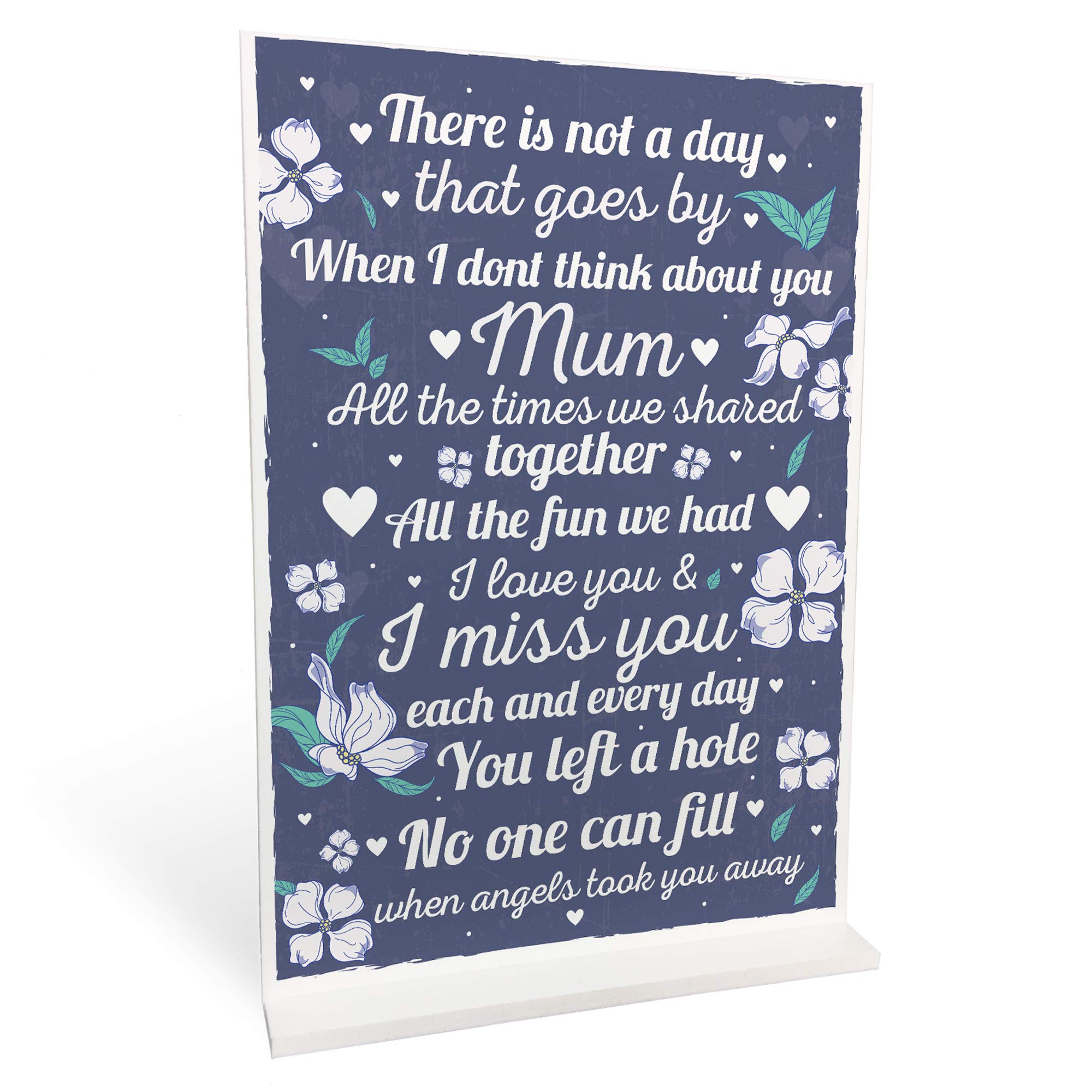 RED OCEAN Standing Memorial Plaque For Mum Mummy Remembrance Sign In Memory Keepsake