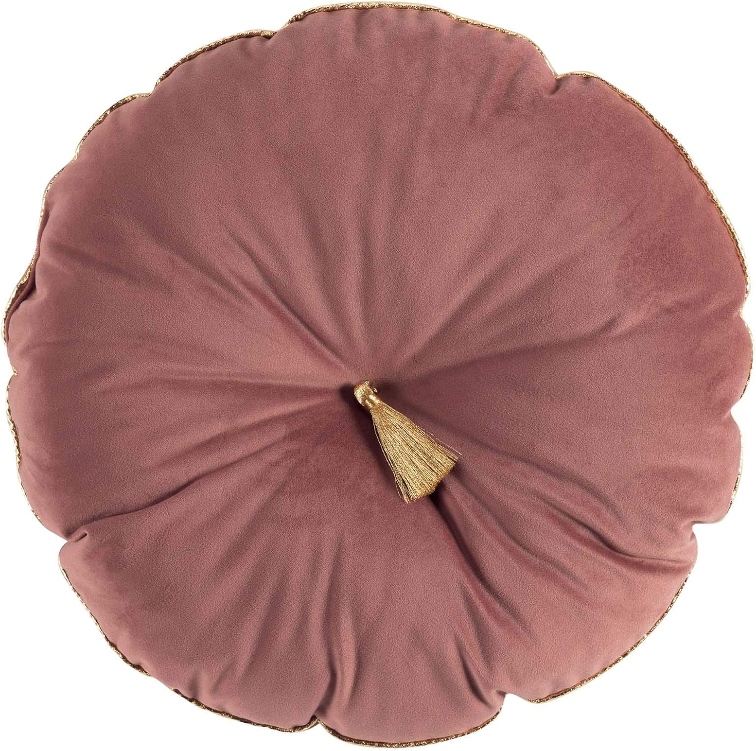 DOUCEUR D'INTERIEUR Ever Bloom Cojín de bombón con pasamanos, poliéster, Rosa, (0) 38 CM