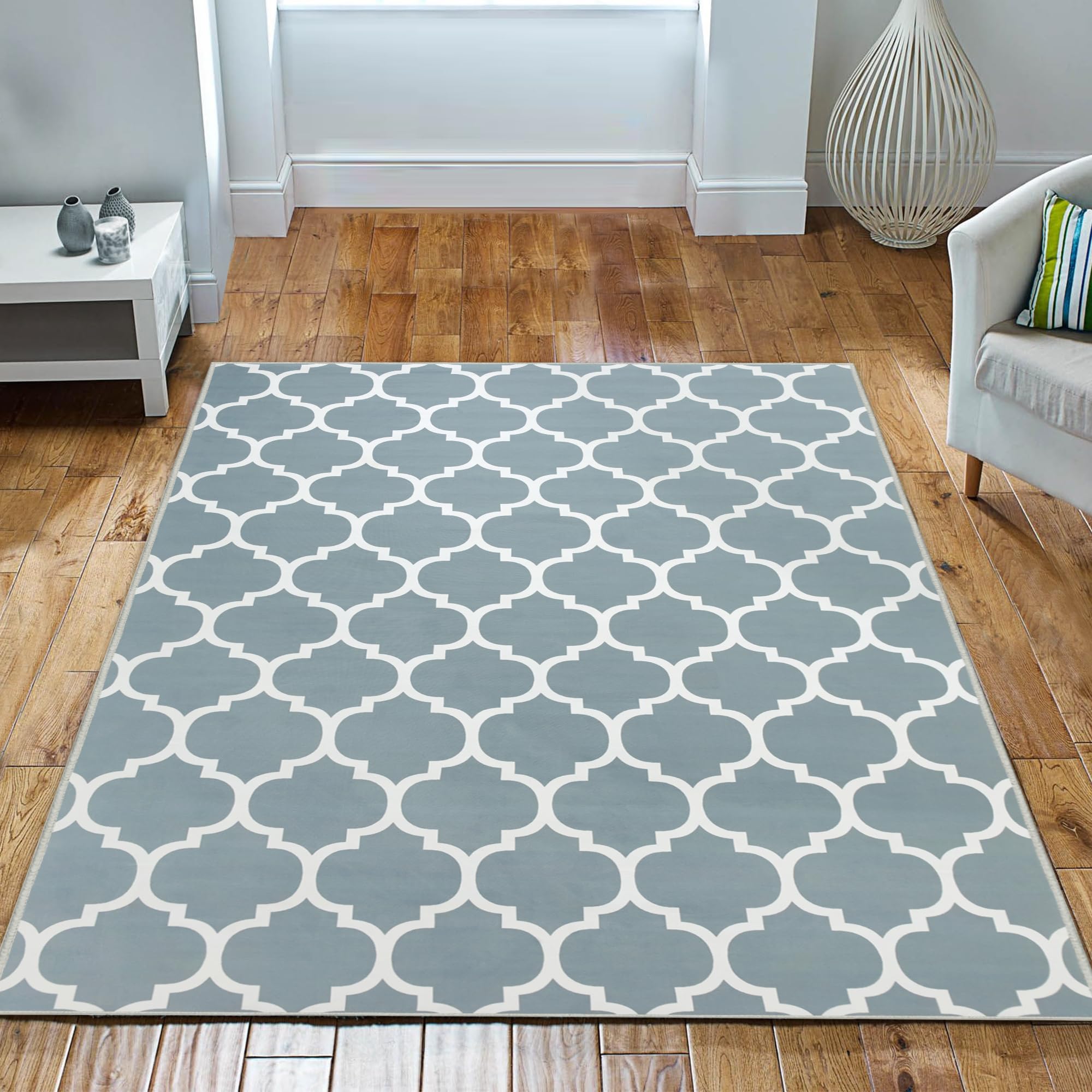 Imperial Rooms Rugs Living Room Large 160x230 Cm - Rug for Bedroom Trellis Style Non Shedding Modern Floor Carpet Super Soft Durable Printed Area Rug (Ava) — image 1