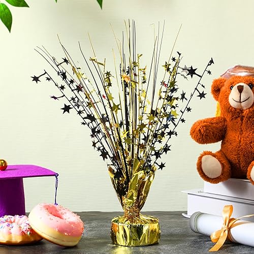 Miniatura 71 de Crowye 6 piezas de centro de mesa de aluminio metálico en aerosol para fiesta de Halloween, decoración de mesa de otoño con estrellas