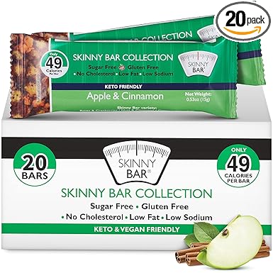 Skinny Bars Yummy Sugar Free, Cholesterol Free, Low Fat, Low Sodium, Low  Carb Snacks | 49 Calories Only Low Calorie Snacks | Vegan Friendly  Breakfast ...