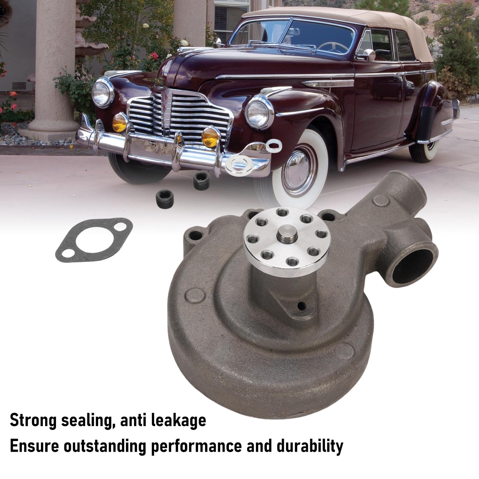 Kit Pompa Acqua Motore in Metallo WP 71P 1393739 Sostituzione per Motori Grandi Serie 70 80 90 a 8 Cilindri Dal 1936 Al 1940 con Tenuta a Prova di Perdite per Riparazione di Restauro