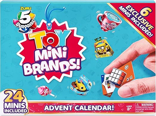 5 Surprise Toy Mini Brands Limited Edition Advent Calendar by ZURU with 24 Surprise Pack & 6 Exclusive Minis, Toys Mystery Capsule Real Miniature Brands Collectibles