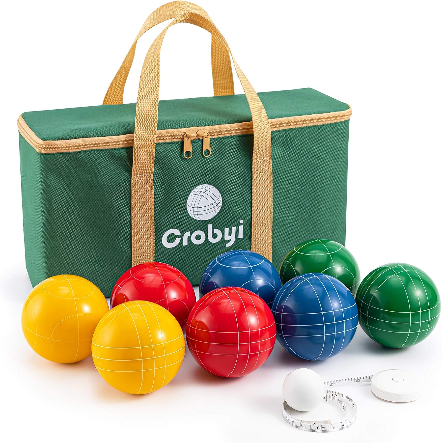 Crobyi Bocce Balls Set, 90mm Regulation Size and Weight