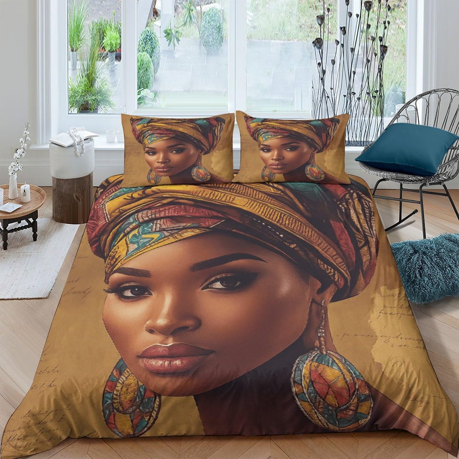 Ctjqhvkz Style-6 3D Printed African Art Fitted Sheet Microfiber Soft Breathable Tribal Pattern Mattress Cover For Bedroom Decor Single（135X200cm）