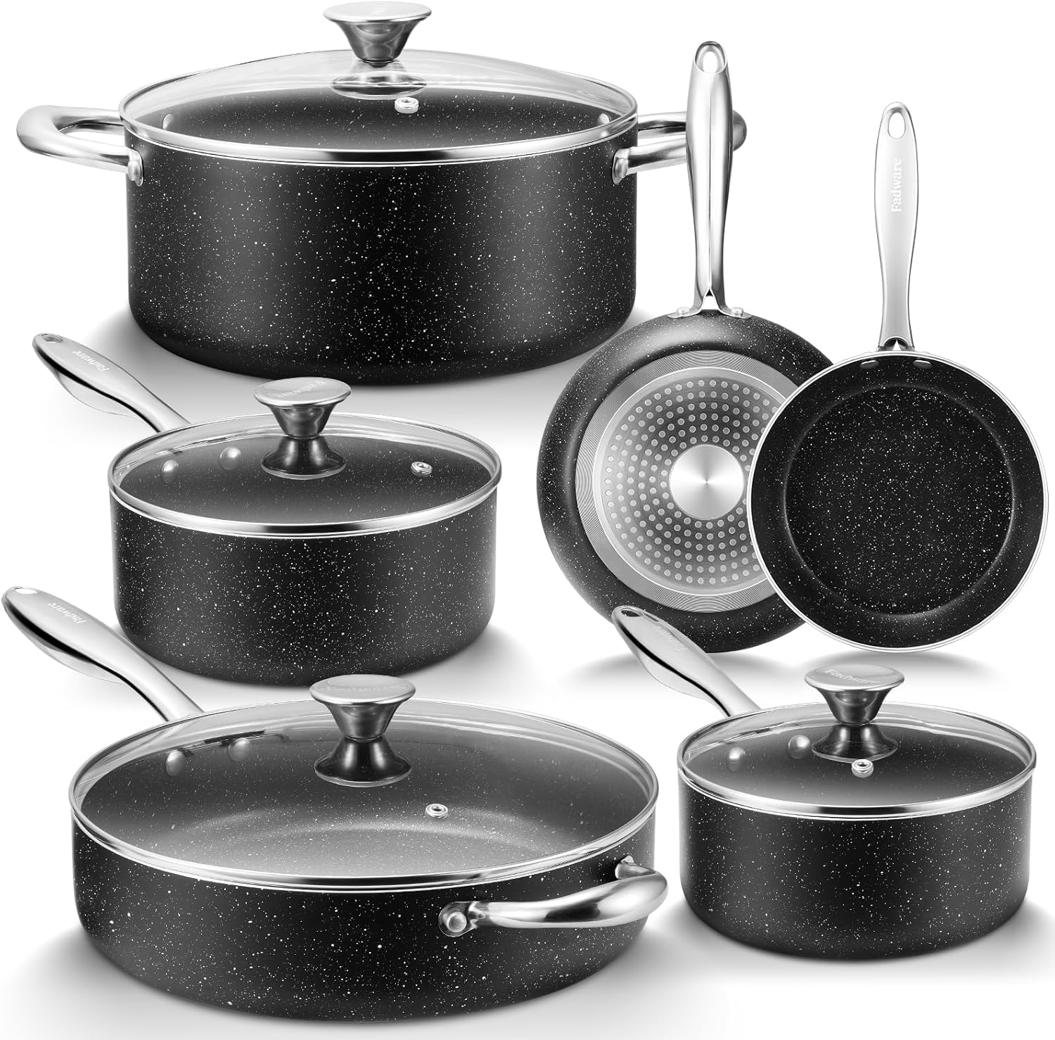 Fadware Pots and Pan Set, Induction Hob Pan Set NonStick, Nonstick