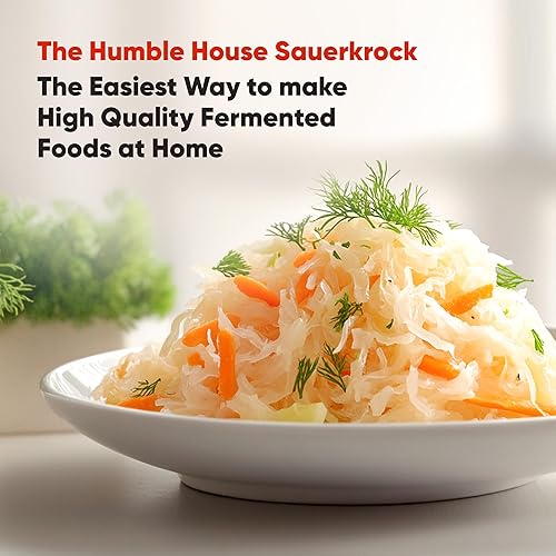 Miniatura 3 de Humble House "Sauerkrock" Fermentación Crock con pesas esmaltadas  tradicional estilo alemán sellado al agua diseño para fermentación Sauerkaut,
