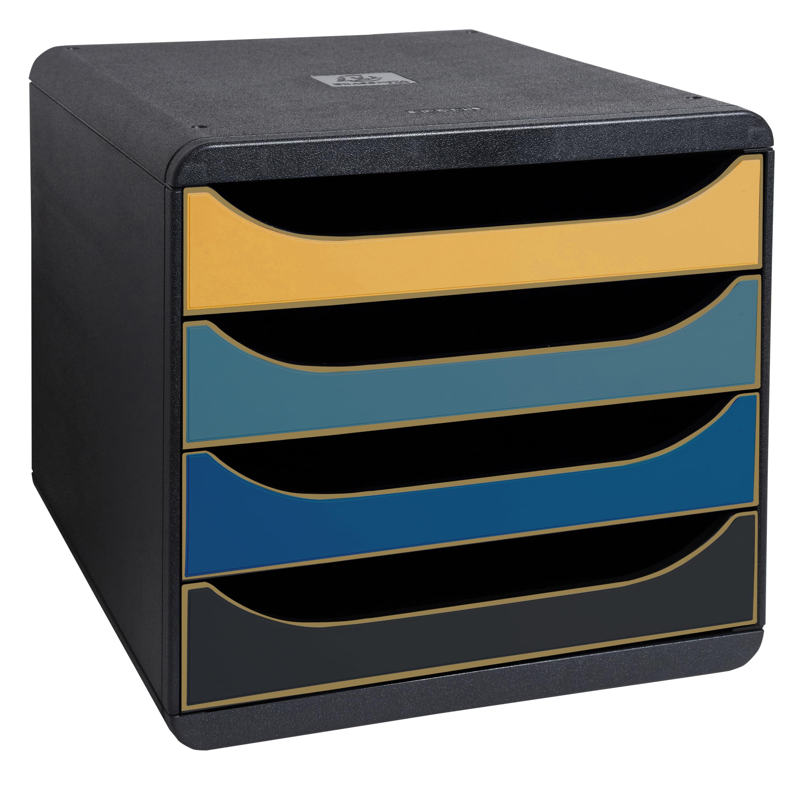 Exacompta - Réf. 310505D - Module de classement, de rangement BIG-BOX Néo Déco - Caisson 4 tiroirs pour document A4+ - Dimensions extérieures : Profondeur 34,7 x largeur 27,8 x Hauteur 26,7 cm
