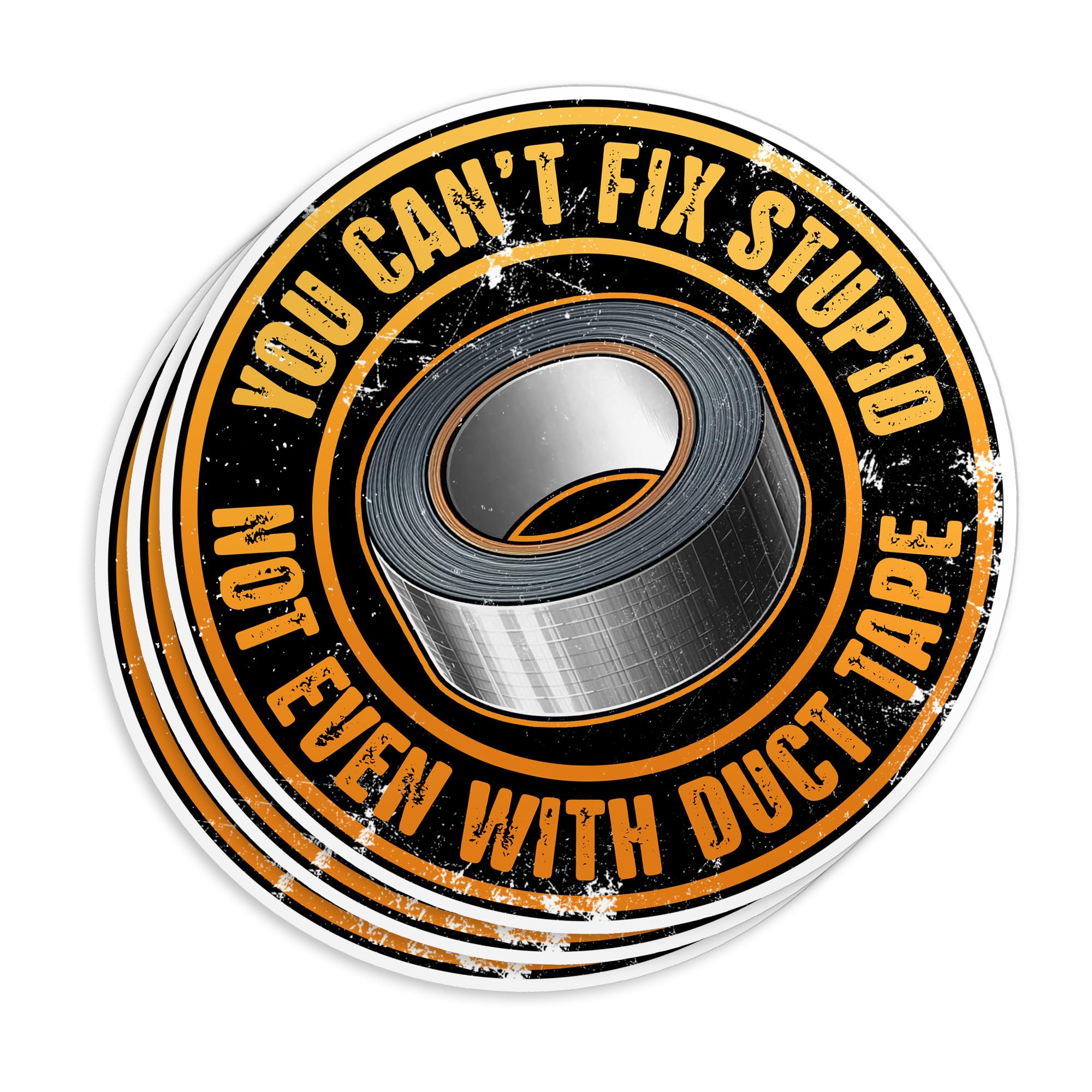 (3Pcs-3") You Can't Fix Stupid Not Even with Duct Tape Stickers, Funny Sarcastic Sacarsm Sticker Waterproof Vinyl Sticker for Laptop, Water Bottle,