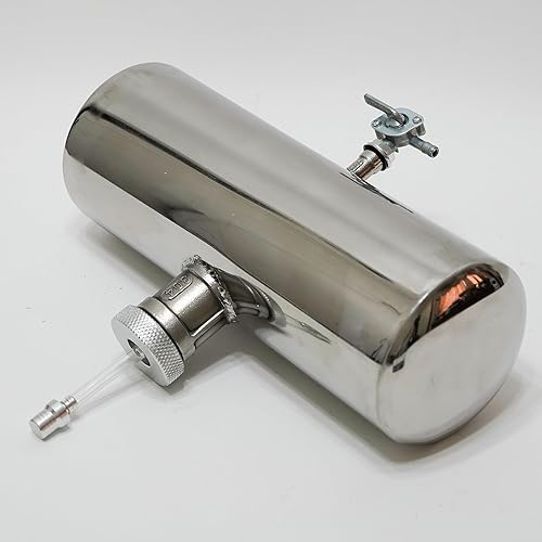 Miniatura 2 de JMCHstore Cilindro de tanque de gasolina de acero inoxidable de 4 x 11 pulgadas para Coleman Baja Montser Mega Moto Predator Hemi non 212 Motor,