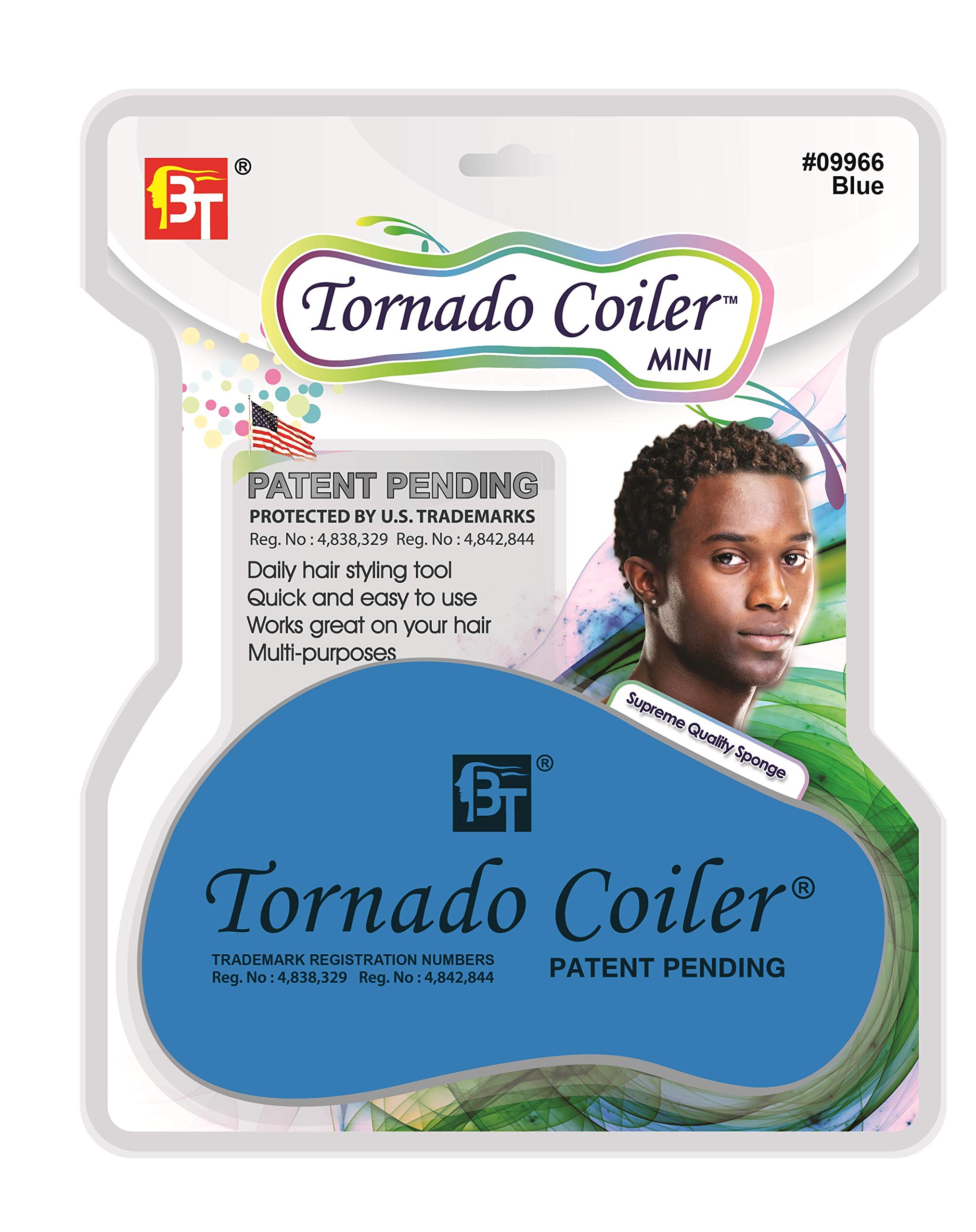 MINI Tornado Coiler Hair Brush Sponge Natural Hair Sponge Curl Sponge Barber Sponge (Hole Diameter: 10mm) ((Hole Diameter: 10mm), Lime Green)