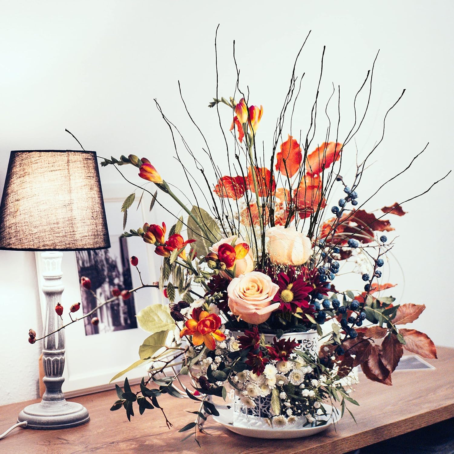 30Pcs 30" Curly Willow Branches, Artificial Flowers Twigs Decorative Sticks Stem, Dry Bendable Tree Branches for DIY Craft Home Room Wedding Floor Vase Garden Farmhouse Decor