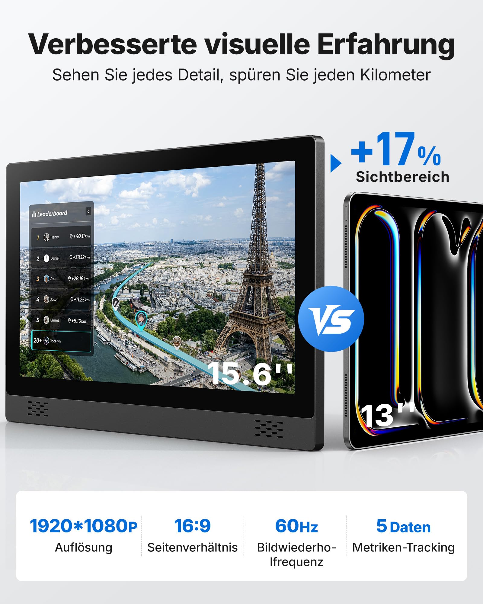 MERACH Heimtrainer Fahrrad mit 15,6" FHD-Bildschirm(180°/90° drehbar), leises Magnetbremssystem Indoor Cycling Bike für Zuhause, App-kompatibel mit Merach App Coaching, Zwift & Kinomap, bis 136KG