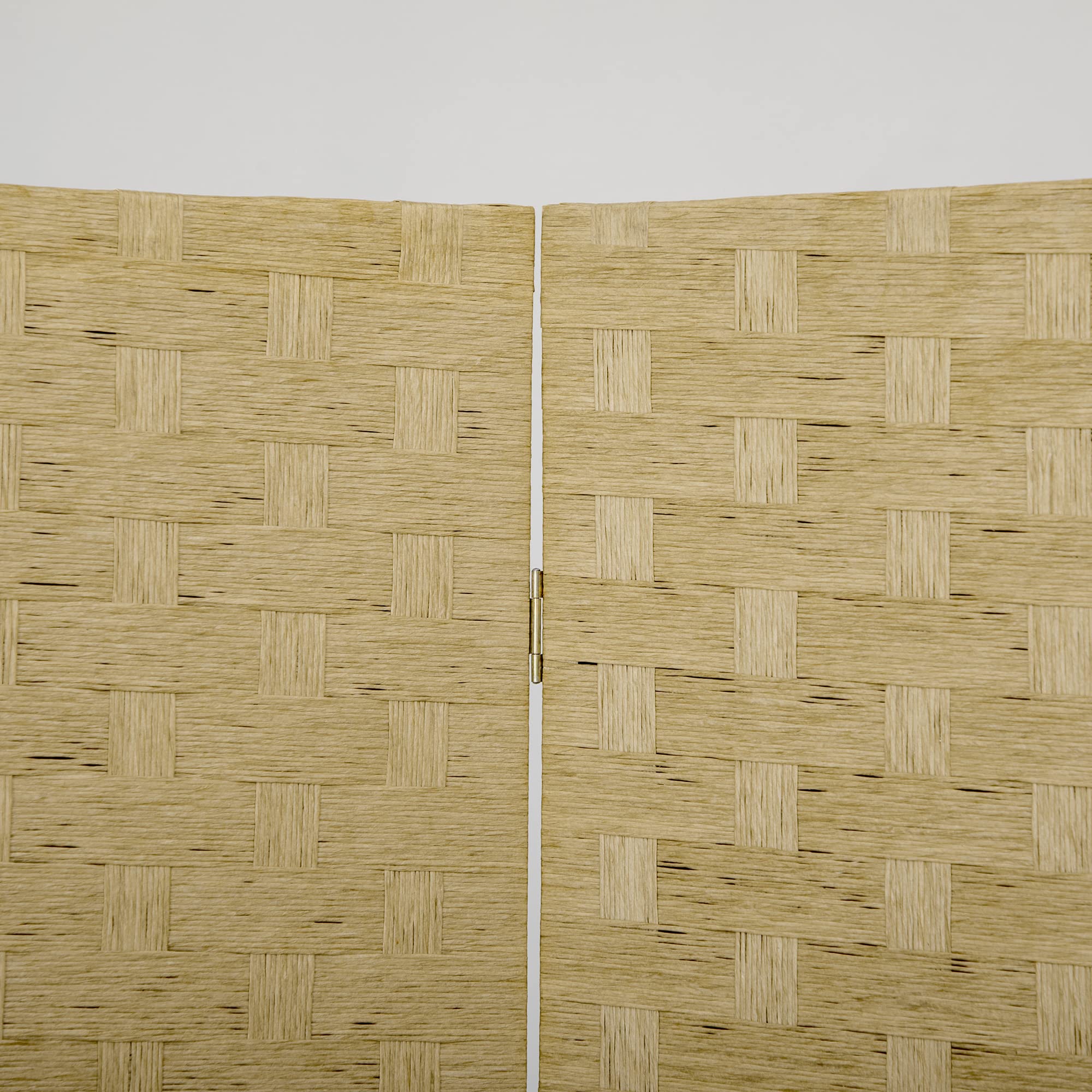 HOMCOM Biombo Separador de 4 Paneles 159,5x169,5 cm Divisor de Habitación Plegable de Cuerda de Papel Decoración Partición para Dormitorio Salón Marrón