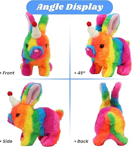 Miniatura 26 de Hopearl - Juguete electrónico interactivo de peluche, mascota con sonidos y movimientos, regalo jirafa animada que camina y mueve la cola