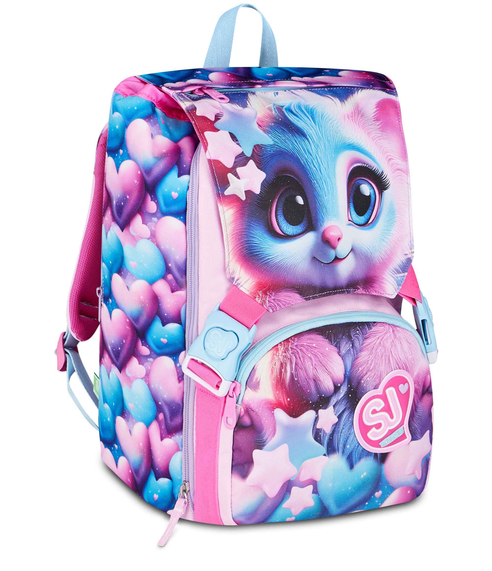 SJ GANG STYLE JAM GANG Zaino Scuola Estensibile Big MAGICAL FANTASY GIRL, Rosa, 24 L, Zip laterali, Maxi ali estraibili lateralmente, Tasca portaborraccia, Scuola elementare e media, Bambina, Ragazza