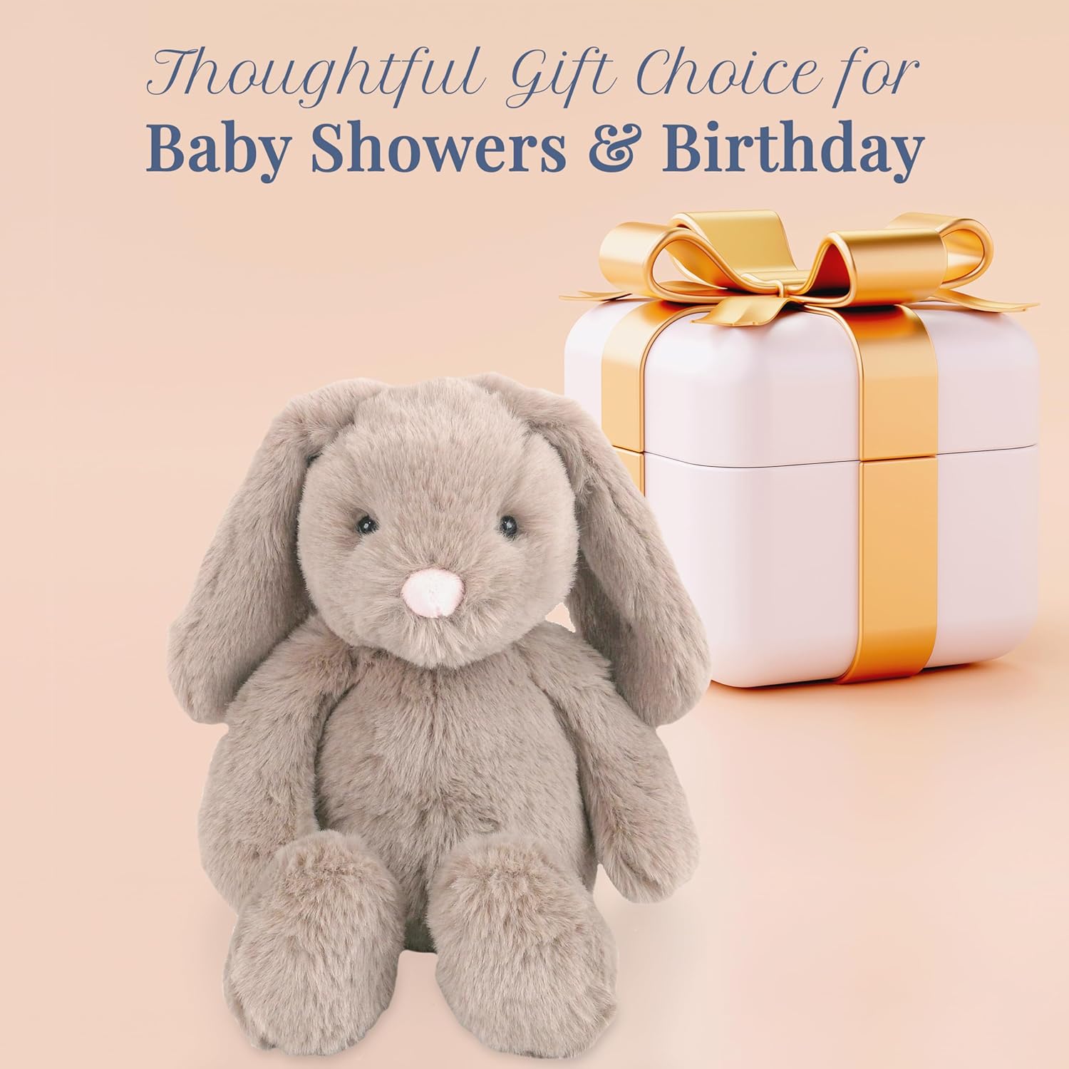MON AMI Coco Bunny 13-Inch Stuffed Rabbit for Boys & Girls | Soft Bunny Plush Toy | Easter Snuggle Companion | Nursery Décor for All Ages