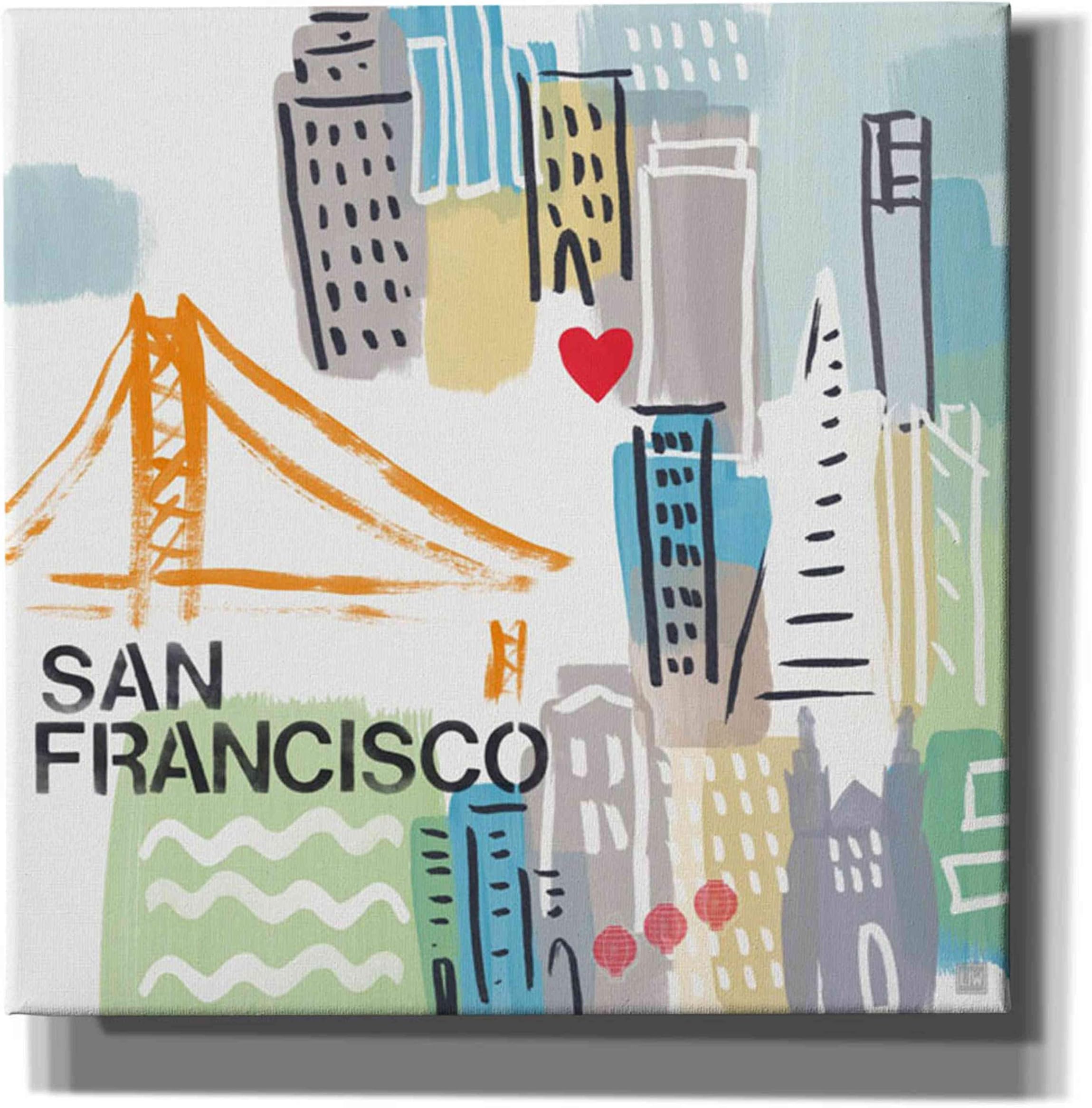 Epic Graffiti San Francisco by Linda Woods Giclee Canvas Wall Art, 12" x 12", Contemporary