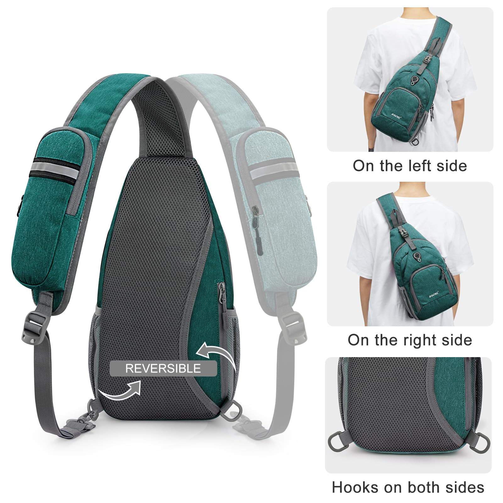 Bolso bandolera RFID, mochila cruzada para el pecho, bolso de hombro para senderismo al aire libre 5