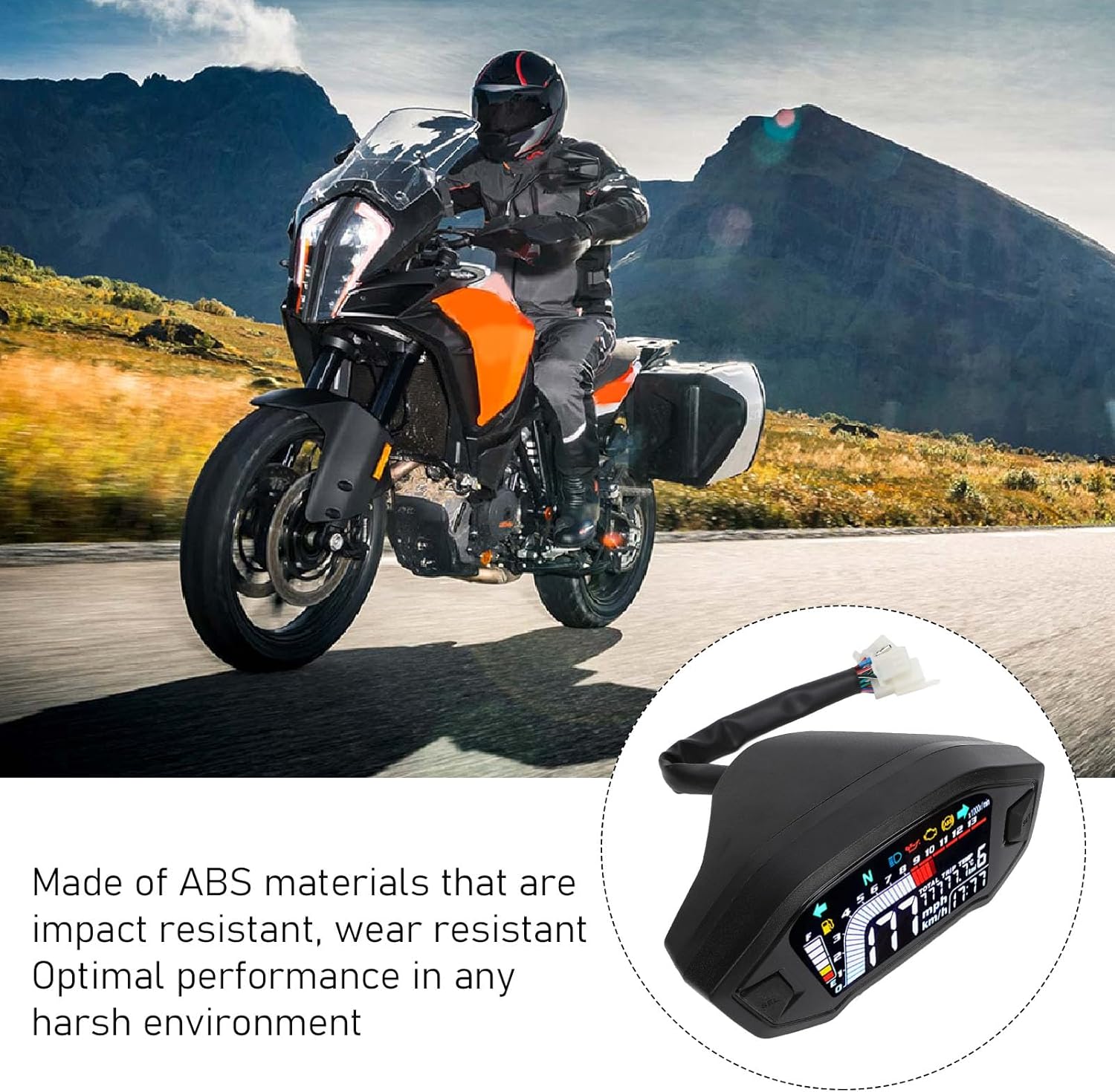 Motorcycle with Akozon digital speedometer installed