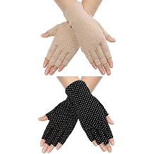 Maxdot Sun Gloves for Women UV Protection Fingerless Non Slip Sunscreen Driving Gloves for Summer Outdoor