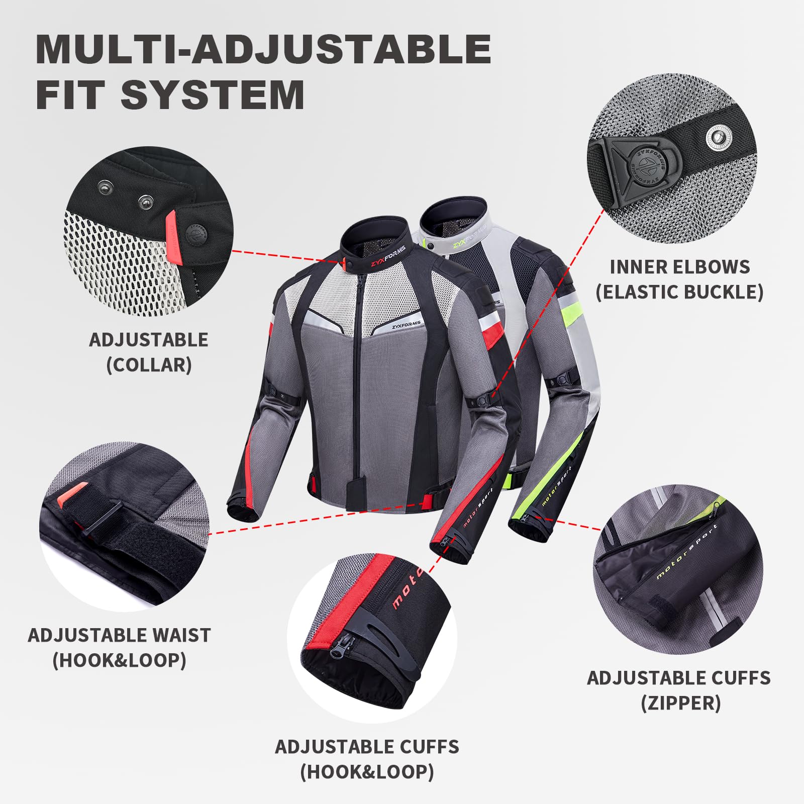 Chaqueta Moto Hombre Verano con Protecciones Homologadas, Cazadora de Moto en Tejido Técnico Perforado, Ropa de Motociclista Ligera, Transpirable y Anti-abrasión