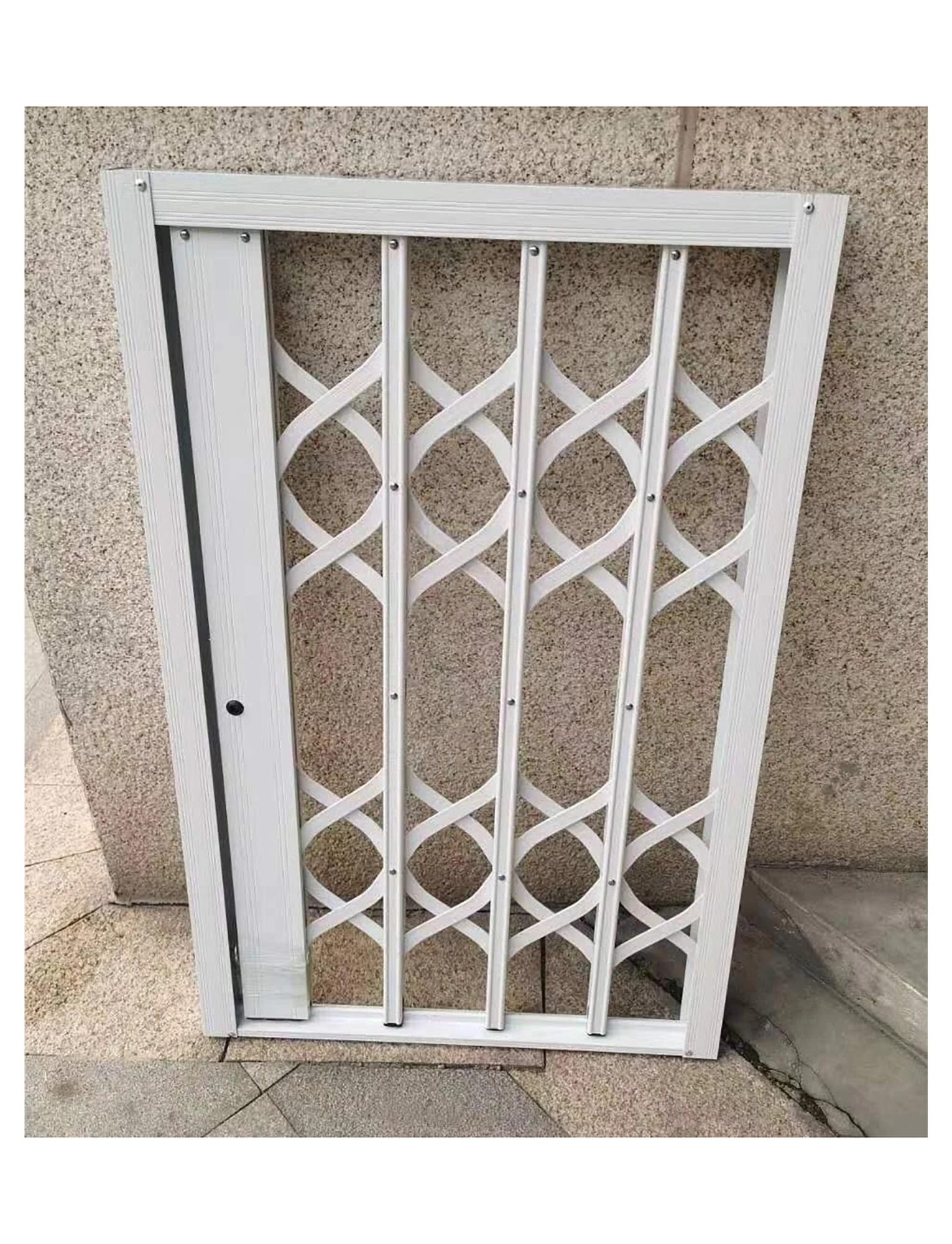 Barras de seguridad plegables para ventanas, barandilla resistente a prueba de niños con diseño antirrobo con cerradura para una mayor protección del hogar