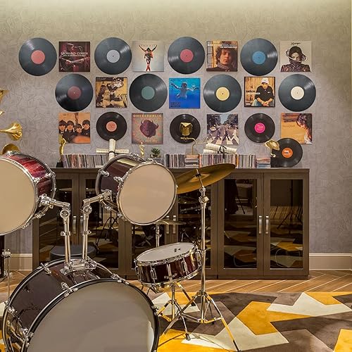 Miniatura 3 de Calcomanías de pared para decoración de discos de vinilo, 8 unidades, pósteres de cubierta de álbum de CD de 8.7 pulgadas, discos de vinilo en