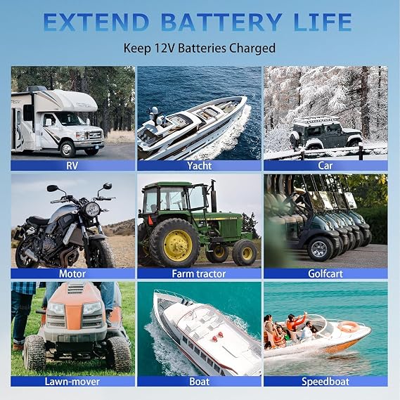 Nicesolar Solar Panel 10W 12V Car Battery Trickle Charger & Maintainer with Cigarette Lighter Plug & Alligator Clip for Car Automotive Motorcycle Boat Marine Snowmobile Watercraft RV