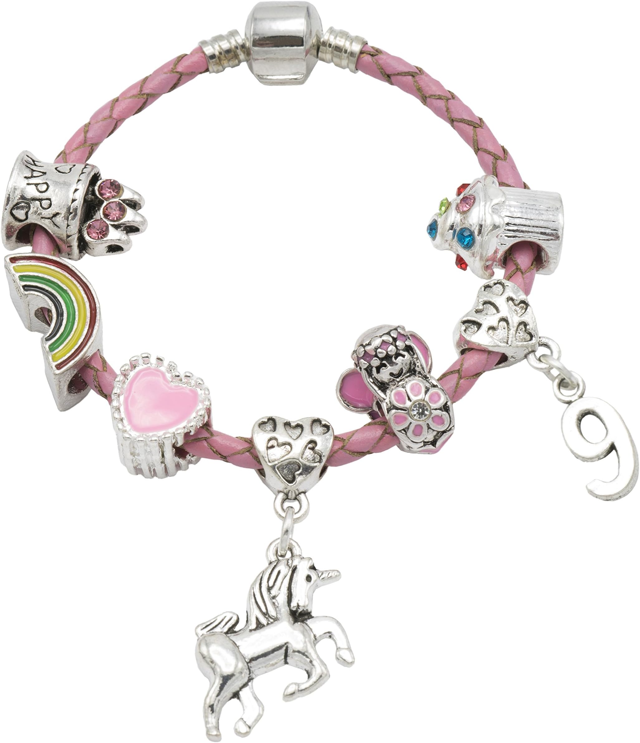 'May Your Day Be As Magical As A Unicorn' - Children's 9th Birthday Unicorn Bracelet for Girls with Gift Box - Girls Unicorn Jewellery