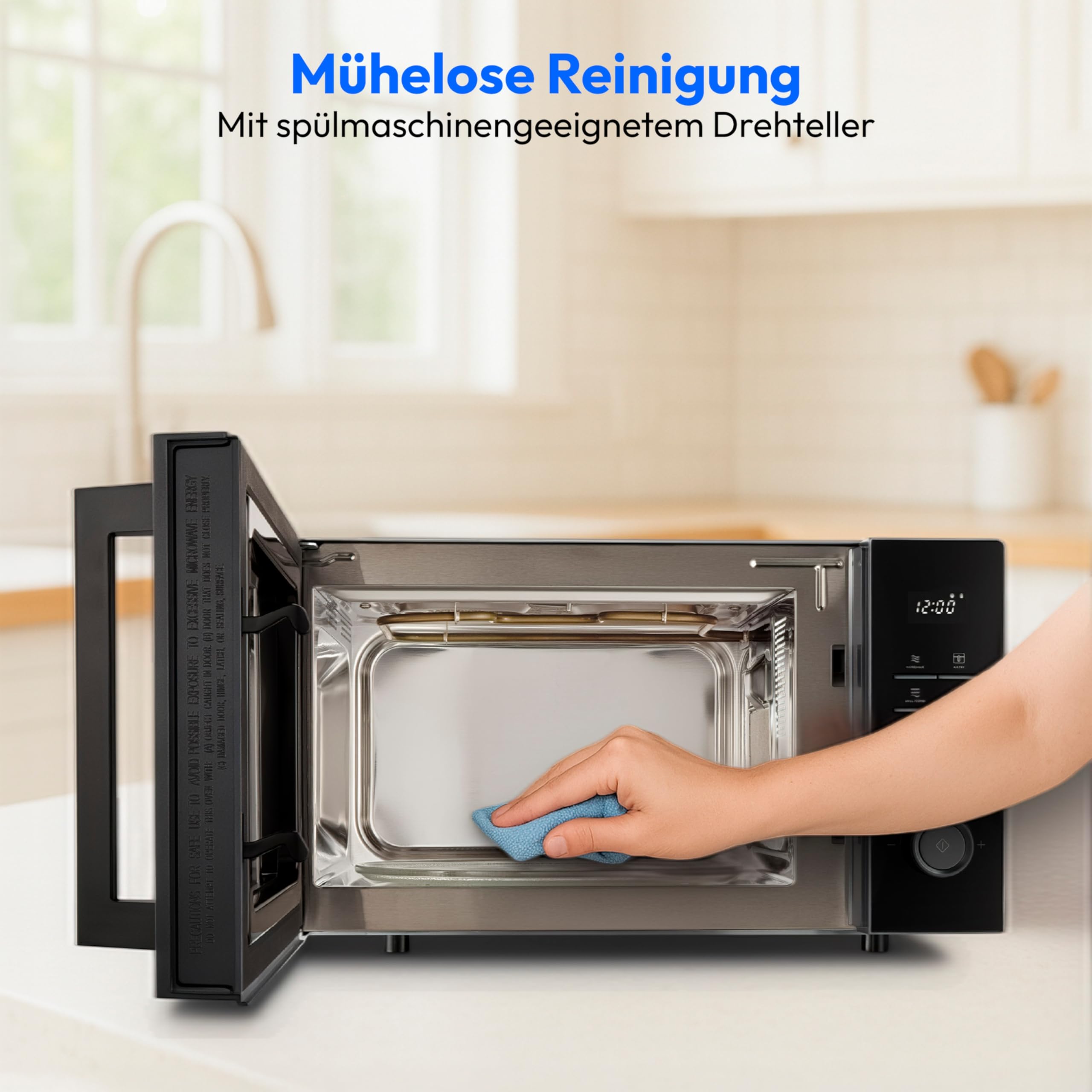 MEDION Mikrowelle mit Grill und Heißluftfritteusenfunktion (25 Liter, 900 Watt, 1.500 Watt Grill, 1.500 Watt Heißluftfunktion, 11 Programme, 10 Leistungsstufen, MD12231) dunkel grau [MODELL 2025]