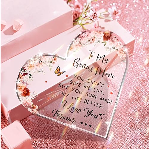 Miniatura 4 de Petitian Ideas de regalo para mujeres, regalos acrílicos de corazón transparente, recuerdo de pisapapeles para el día de la madre, cumpleaños,