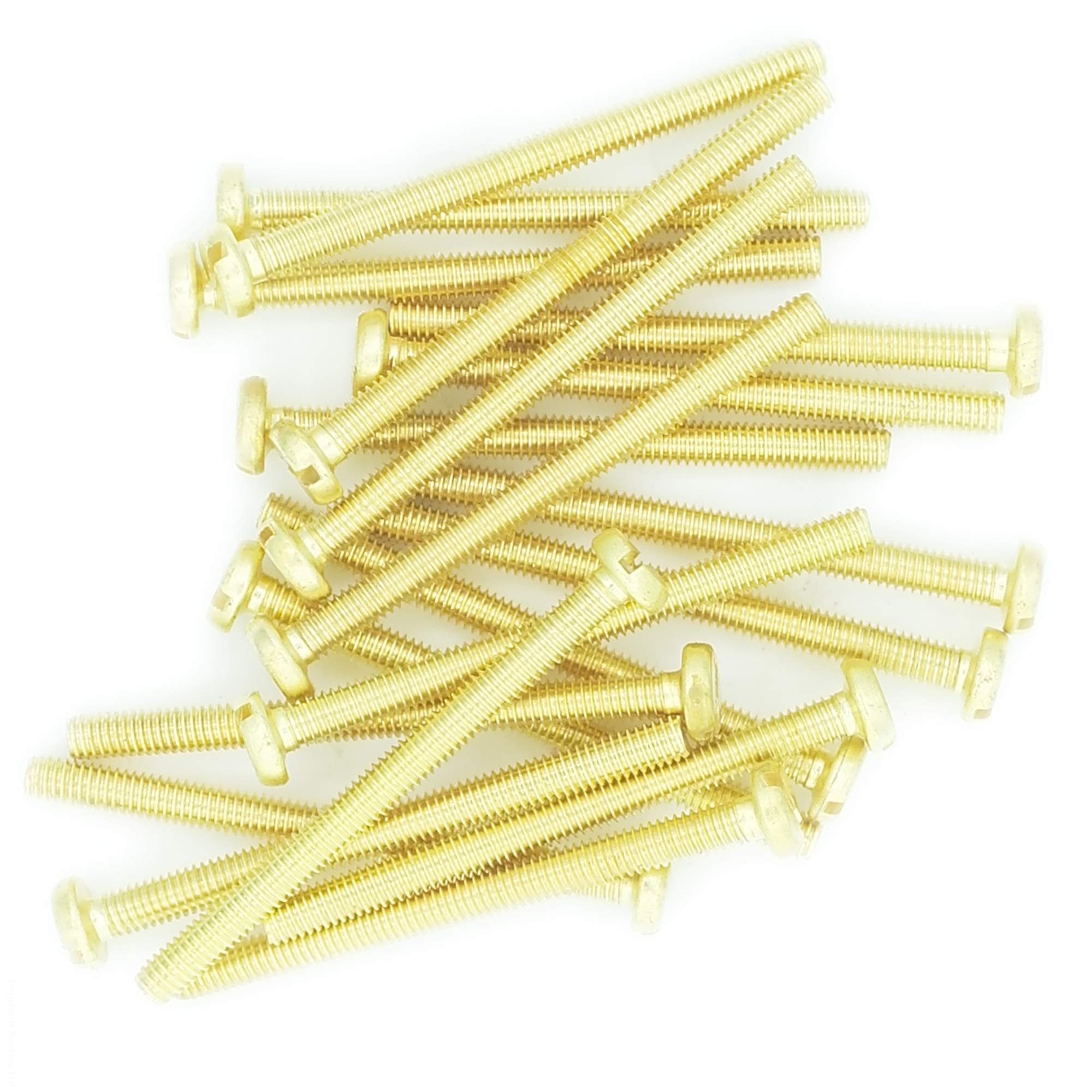 M2.5 x 6 (2.5mm x 6mm) Slot Pan Machine Screw (Bolt) - Brass (Pack of 20), M2.5x6 - Brass (20) - Image 2