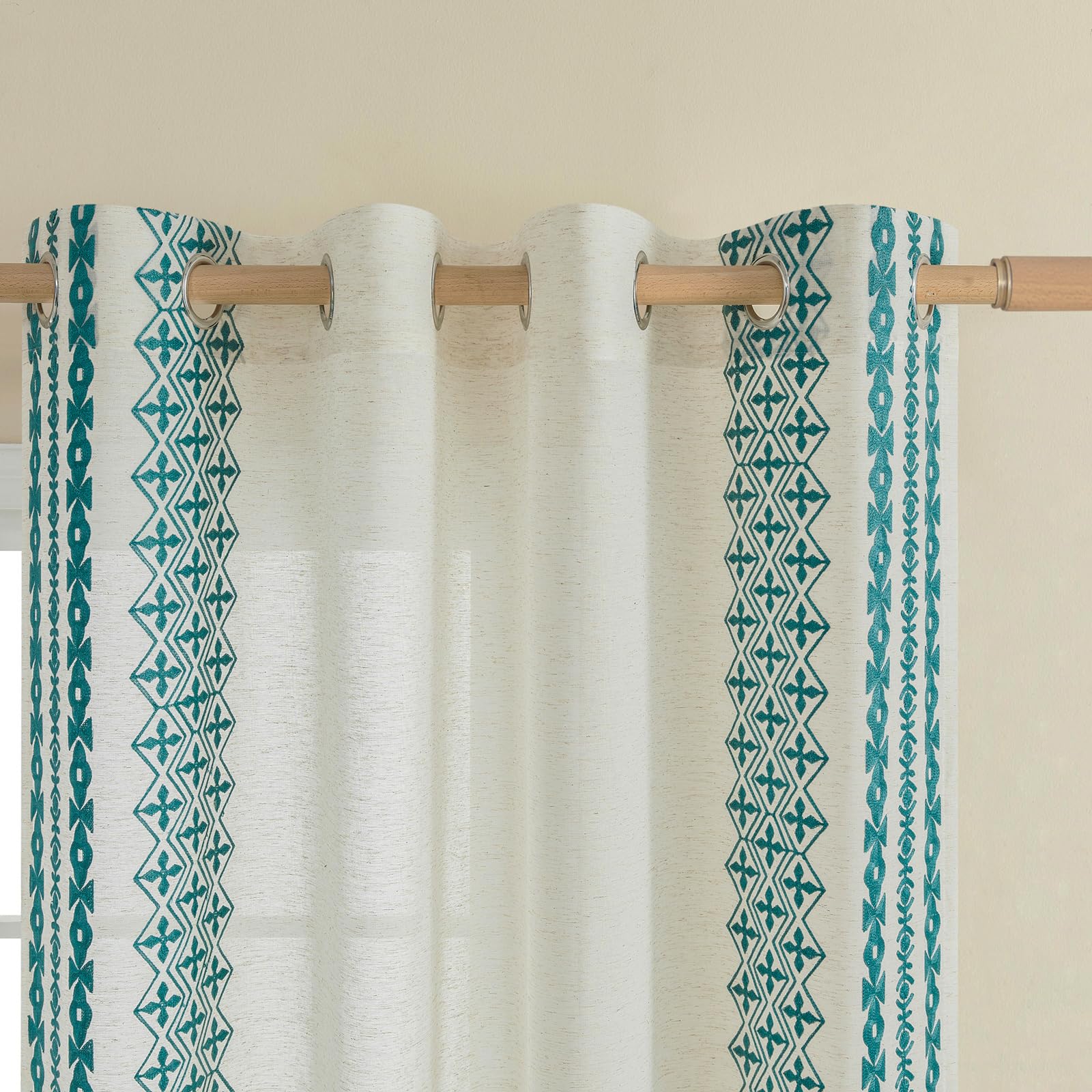 1 Pannello Tenda retrò Bohémien Stile Etnico Cotone Lino Finestra Sottile Decorativa Boho Stampa Tenda Camera da Letto Tende Finite