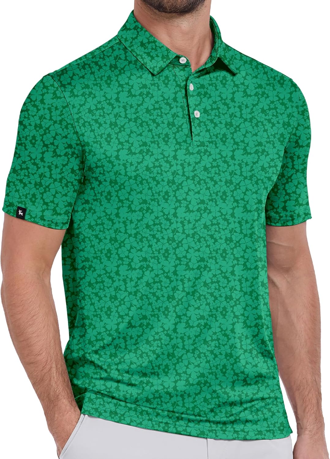 ZITY Mens Print Polo Shirts Short Sleeve Moisture Wicking Shirts for Men Golf Tennis Daily Casual Collared T-Shirt