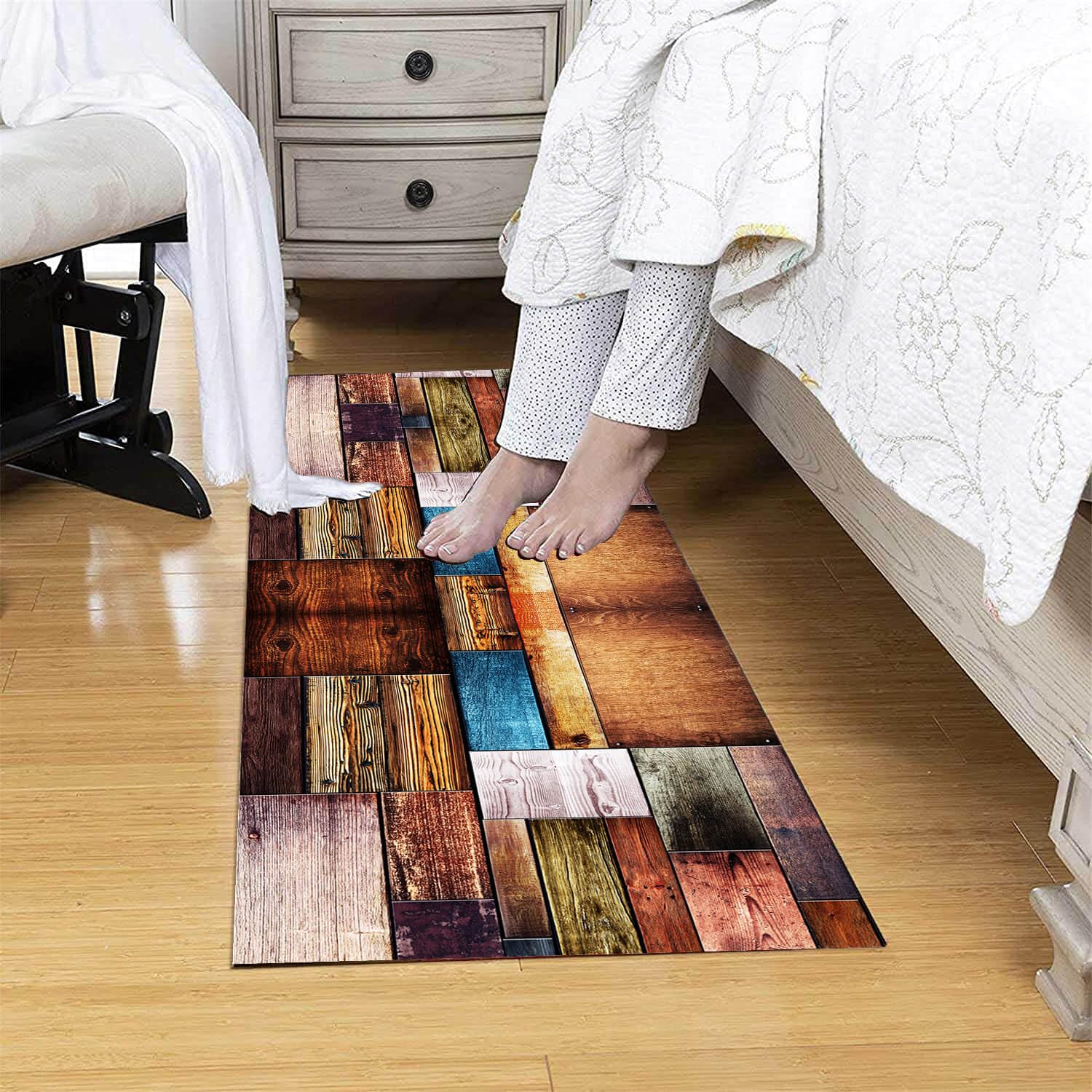 Tapis Cuisine Devant Evier 70X180CM Tapis De Couloir Lavable Antiderapant Long Absorbant Moderne Motifs Géométriques Tapis De Salon Chambre Rétro Brun Rectangle