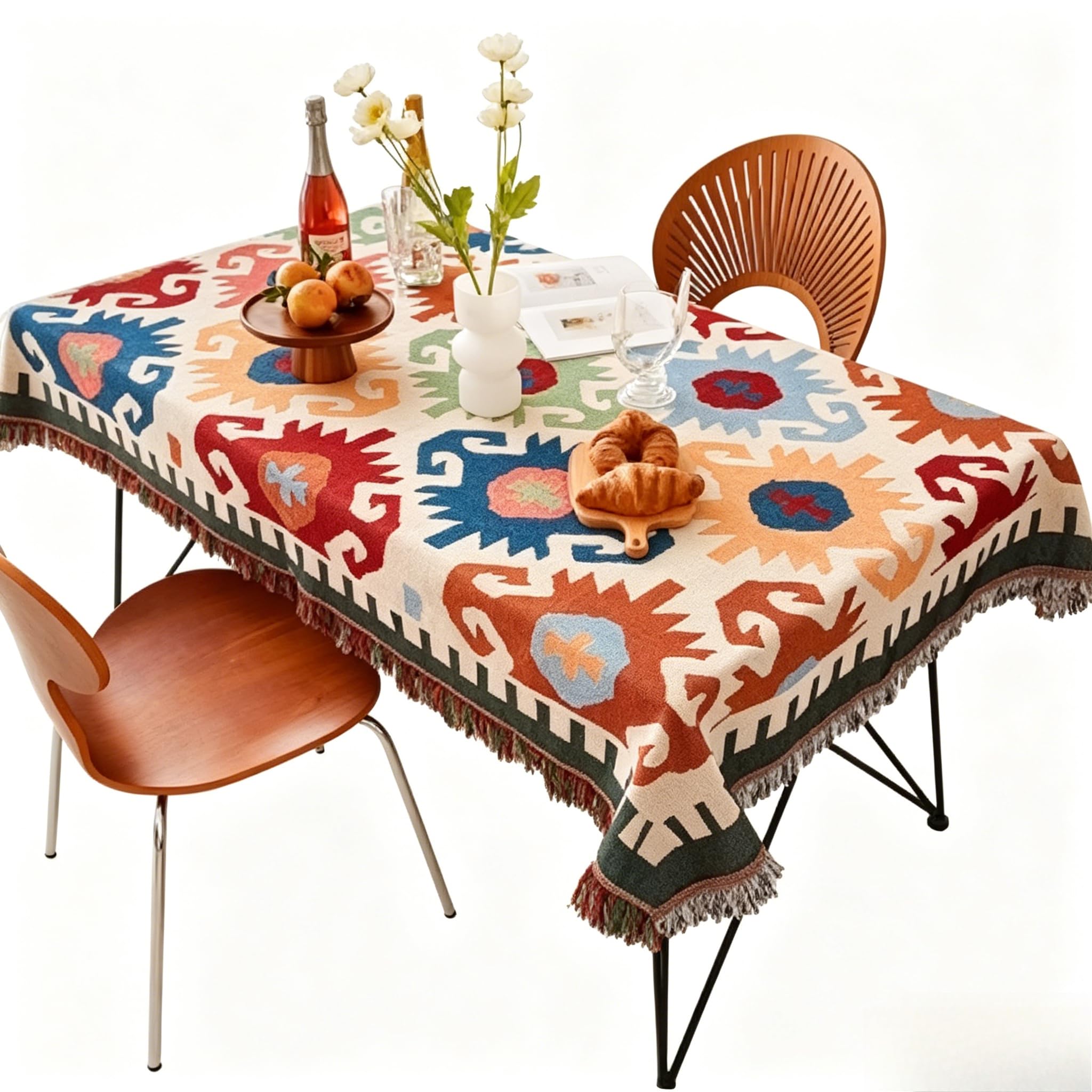 Waterproof Oilproof Coffee Table Tablecloth (Light Geometry,90x210cm)