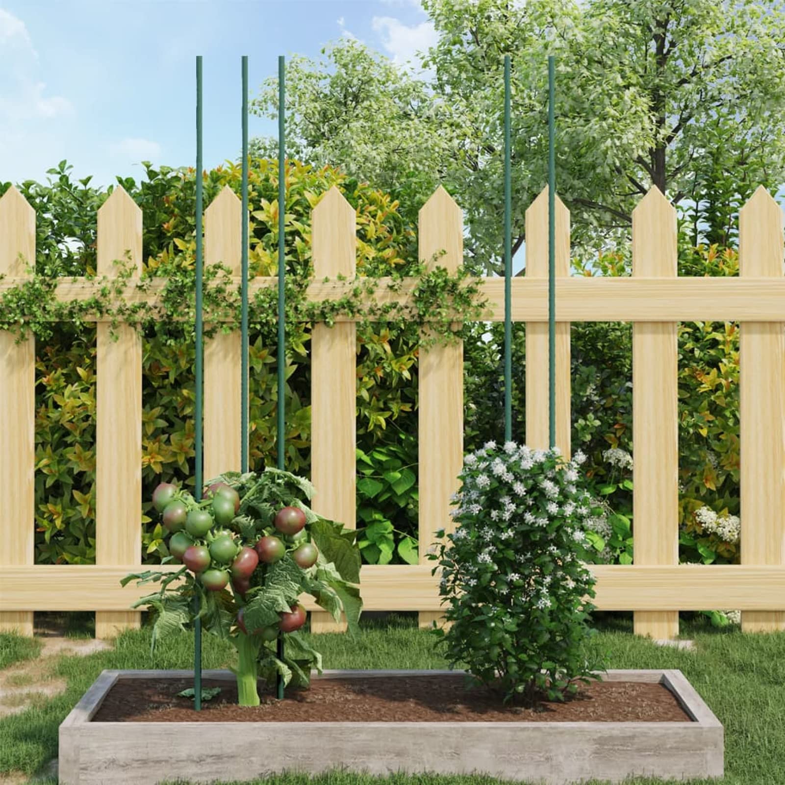 Stojaki do roślin ogrodowych 30 szt. Zielony 180 cm stal, obelisk pnączy, łuk dla roślin róża rośliny kwiaty ogród wsparcie roślin