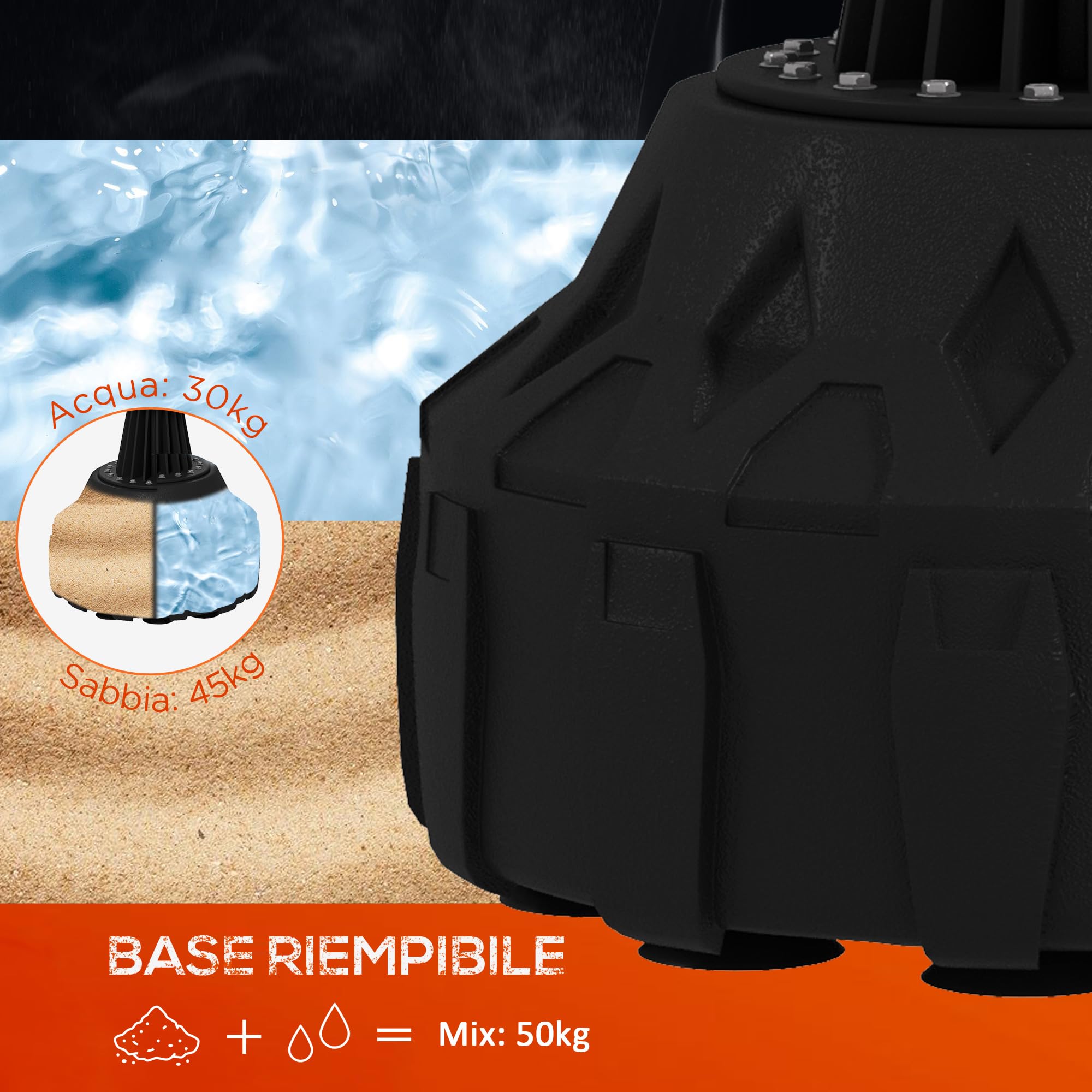 SPORTNOW Sacco da Boxe da Terra con Bersaglio, Sacco da Boxe Autoportante Professionale con Base Riempibile e Ventose, Nero
