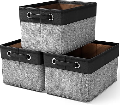 Sorbus Cubos de almacenamiento de tela de 15 pulgadas, grandes y resistentes, plegables de lona con dos asas, cubos plegables para armario, cestas